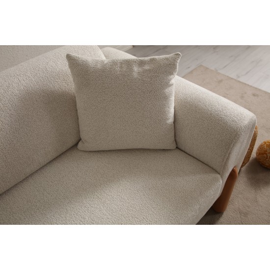Corner Sofa-Bed Lyke Left - Cream Cream Corner Sofa-Bed Lyke Left - Cream Cream