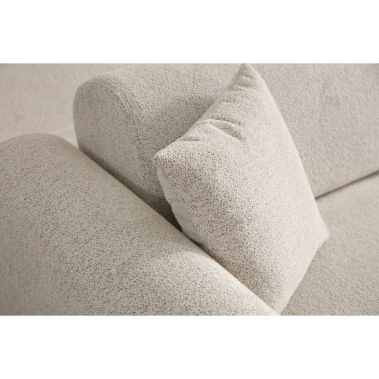 Corner Sofa-Bed Lyke Left - Cream Cream Corner Sofa-Bed Lyke Left - Cream Cream