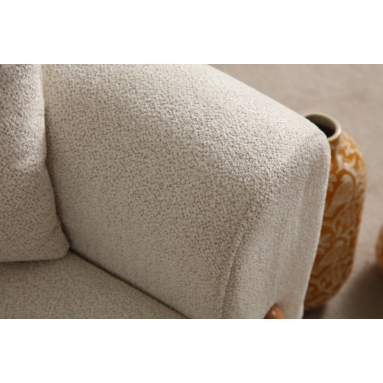 Corner Sofa-Bed Lyke Left - Cream Cream Corner Sofa-Bed Lyke Left - Cream Cream