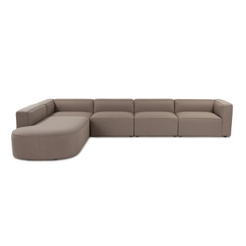 Corner Sofa Mora (X-Oval-L1-O1-O1-R1) Light Brown