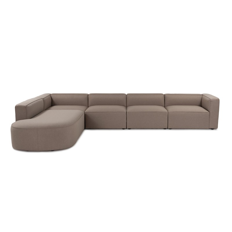 Corner Sofa Mora (X-Oval-L1-O1-O1-R1) Light Brown