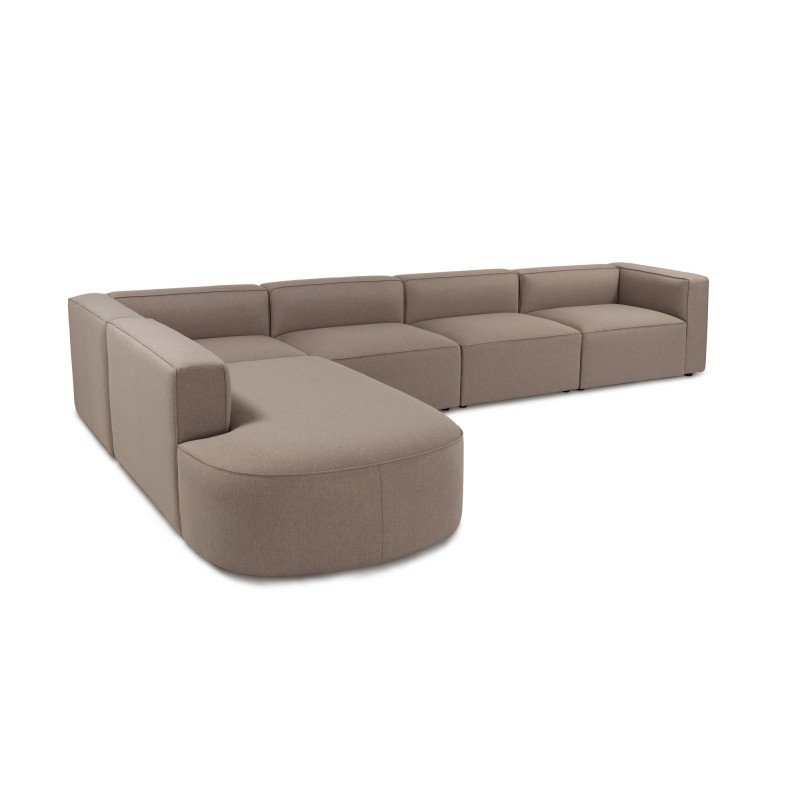 Corner Sofa Mora (X-Oval-L1-O1-O1-R1) Light Brown