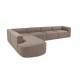 Corner Sofa Mora (X-Oval-L1-O1-O1-R1) Light Brown