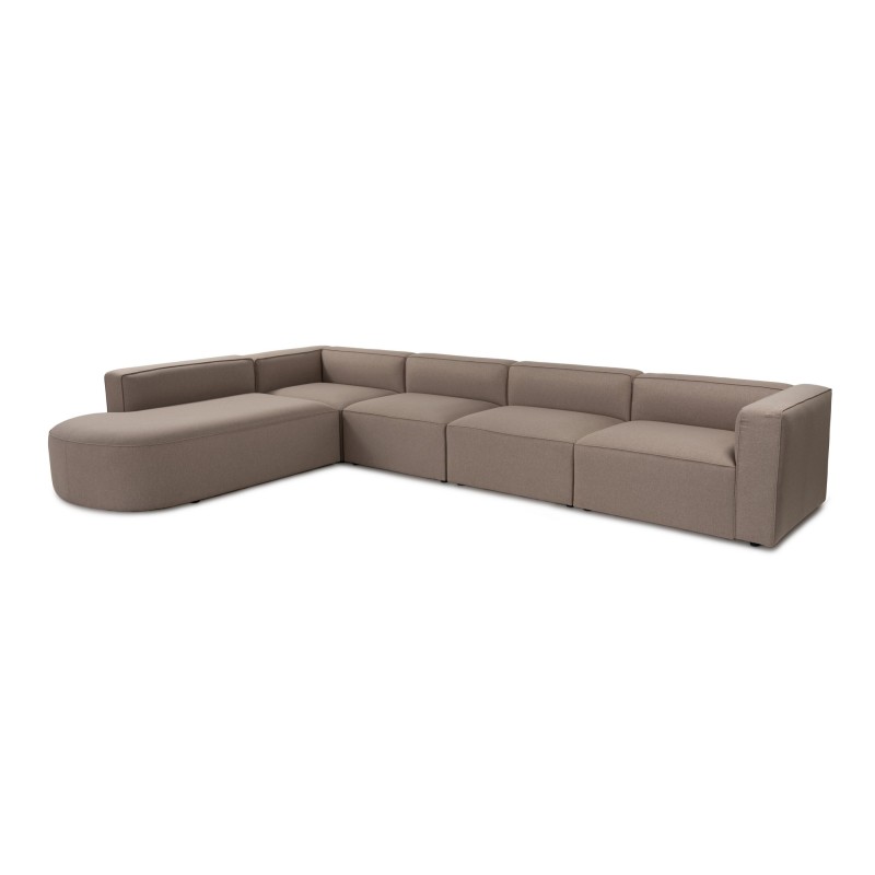 Corner Sofa Mora (X-Oval-L1-O1-O1-R1) Light Brown