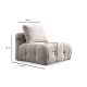 Corner Sofa Amaris 3 Seater With Pouffe - Beige Beige
