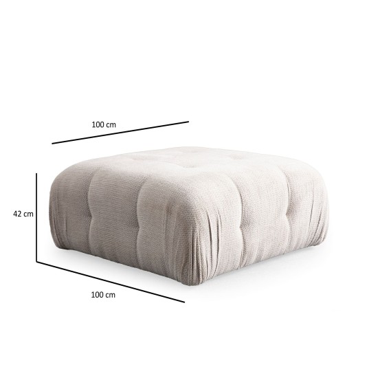 Corner Sofa Amaris 3 Seater With Pouffe - Beige Beige