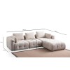 Corner Sofa Amaris 3 Seater With Pouffe - Beige Beige