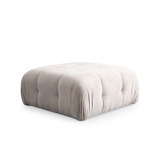 Corner Sofa Amaris 3 Seater With Pouffe - Beige Beige