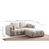 Corner Sofa Amaris 2 Seater With Pouffe - Beige Beige