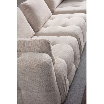 Corner Sofa Amaris 2 Seater With Pouffe - Beige Beige