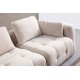 Corner Sofa Amaris 2 Seater With Pouffe - Beige Beige
