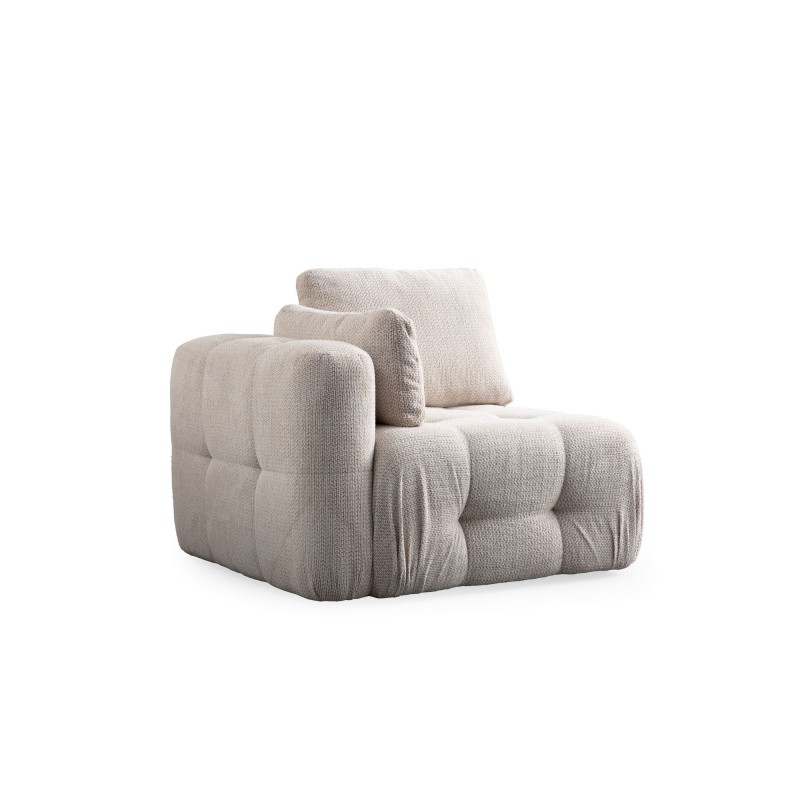 Corner Sofa Amaris 2 Seater With Pouffe - Beige Beige
