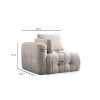 Corner Sofa Amaris 2 Seater With Pouffe - Beige Beige
