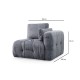 Corner Sofa Amaris 3 Seater With Pouffe - Grey Grey