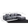 Corner Sofa Amaris 3 Seater With Pouffe - Grey Grey