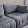 Corner Sofa Amaris 3 Seater With Pouffe - Grey Grey
