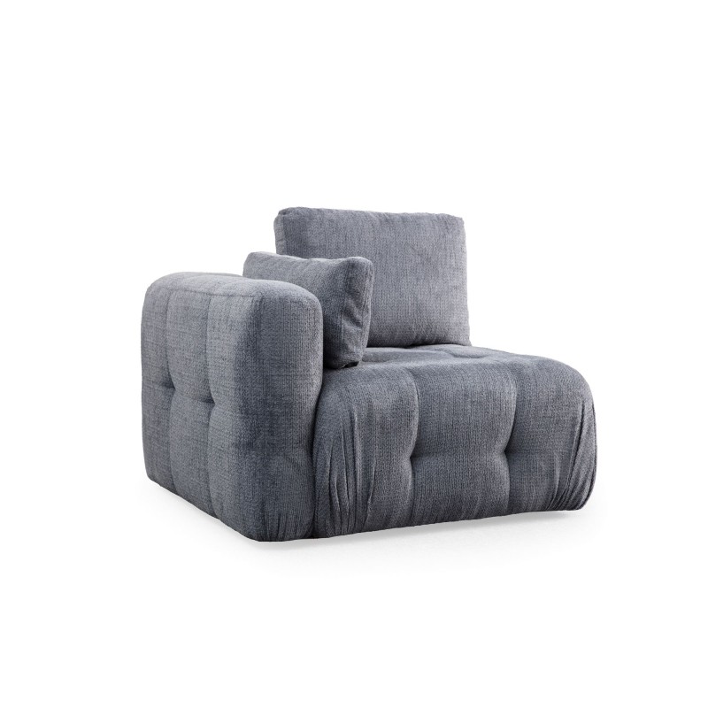 Corner Sofa Amaris 3 Seater With Pouffe - Grey Grey
