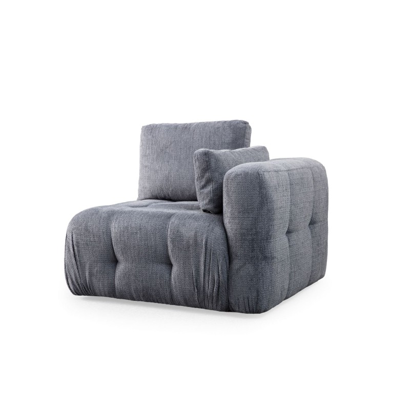 Corner Sofa Amaris 3 Seater With Pouffe - Grey Grey