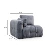 Corner Sofa Amaris 3 Seater With Pouffe - Grey Grey