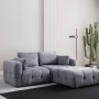 Corner Sofa Amaris 2 Seater With Pouffe - Grey Grey