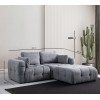 Corner Sofa Amaris 2 Seater With Pouffe - Grey Grey