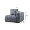 Corner Sofa Amaris 2 Seater With Pouffe - Grey Grey
