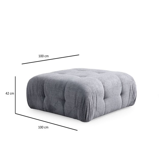 Corner Sofa Amaris 2 Seater With Pouffe - Grey Grey