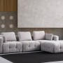 Corner Sofa Amaris 3 Seater With Pouffe - Light Grey Light Grey