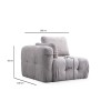 Corner Sofa Amaris 3 Seater With Pouffe - Light Grey Light Grey