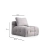 Corner Sofa Amaris 3 Seater With Pouffe - Light Grey Light Grey