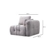 Corner Sofa Amaris 3 Seater With Pouffe - Light Grey Light Grey
