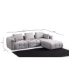 Corner Sofa Amaris 3 Seater With Pouffe - Light Grey Light Grey