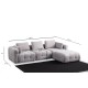 Corner Sofa Amaris 3 Seater With Pouffe - Light Grey Light Grey