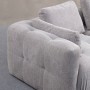Corner Sofa Amaris 3 Seater With Pouffe - Light Grey Light Grey