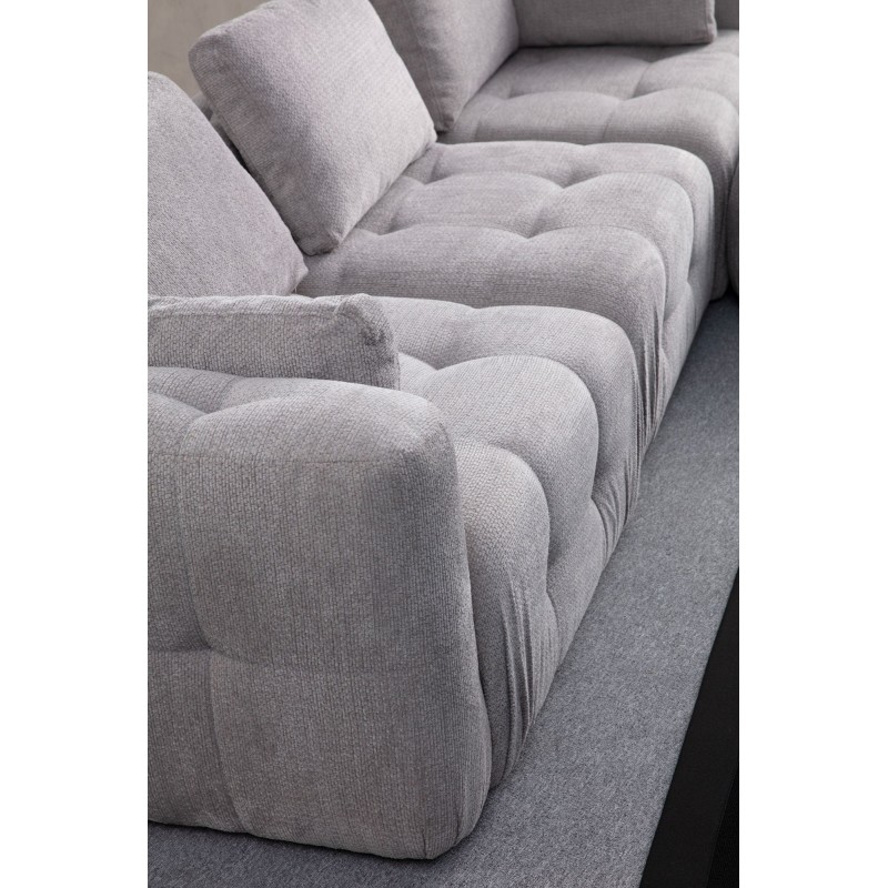 Corner Sofa Amaris 3 Seater With Pouffe - Light Grey Light Grey