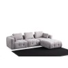 Corner Sofa Amaris 3 Seater With Pouffe - Light Grey Light Grey