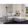 Corner Sofa Amaris 2 Seater With Pouffe - Light Grey Light Grey