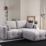 Corner Sofa Amaris 2 Seater With Pouffe - Light Grey Light Grey