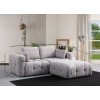 Corner Sofa Amaris 2 Seater With Pouffe - Light Grey Light Grey