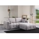 Corner Sofa Amaris 2 Seater With Pouffe - Light Grey Light Grey