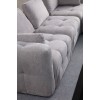 Corner Sofa Amaris 2 Seater With Pouffe - Light Grey Light Grey
