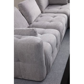 Corner Sofa Amaris 2 Seater With Pouffe - Light Grey Light Grey