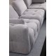 Corner Sofa Amaris 2 Seater With Pouffe - Light Grey Light Grey