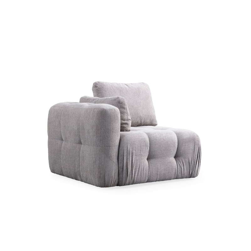 Corner Sofa Amaris 2 Seater With Pouffe - Light Grey Light Grey