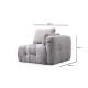 Corner Sofa Amaris 2 Seater With Pouffe - Light Grey Light Grey
