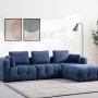 Corner Sofa Amaris 3 Seater With Pouffe - Navy Blue Navy Blue