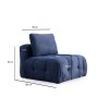Corner Sofa Amaris 3 Seater With Pouffe - Navy Blue Navy Blue