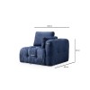 Corner Sofa Amaris 3 Seater With Pouffe - Navy Blue Navy Blue