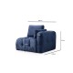Corner Sofa Amaris 3 Seater With Pouffe - Navy Blue Navy Blue