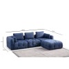Corner Sofa Amaris 3 Seater With Pouffe - Navy Blue Navy Blue